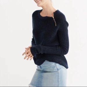 Abercrombie & Fitch Navy Sweater with Zipper Detailing